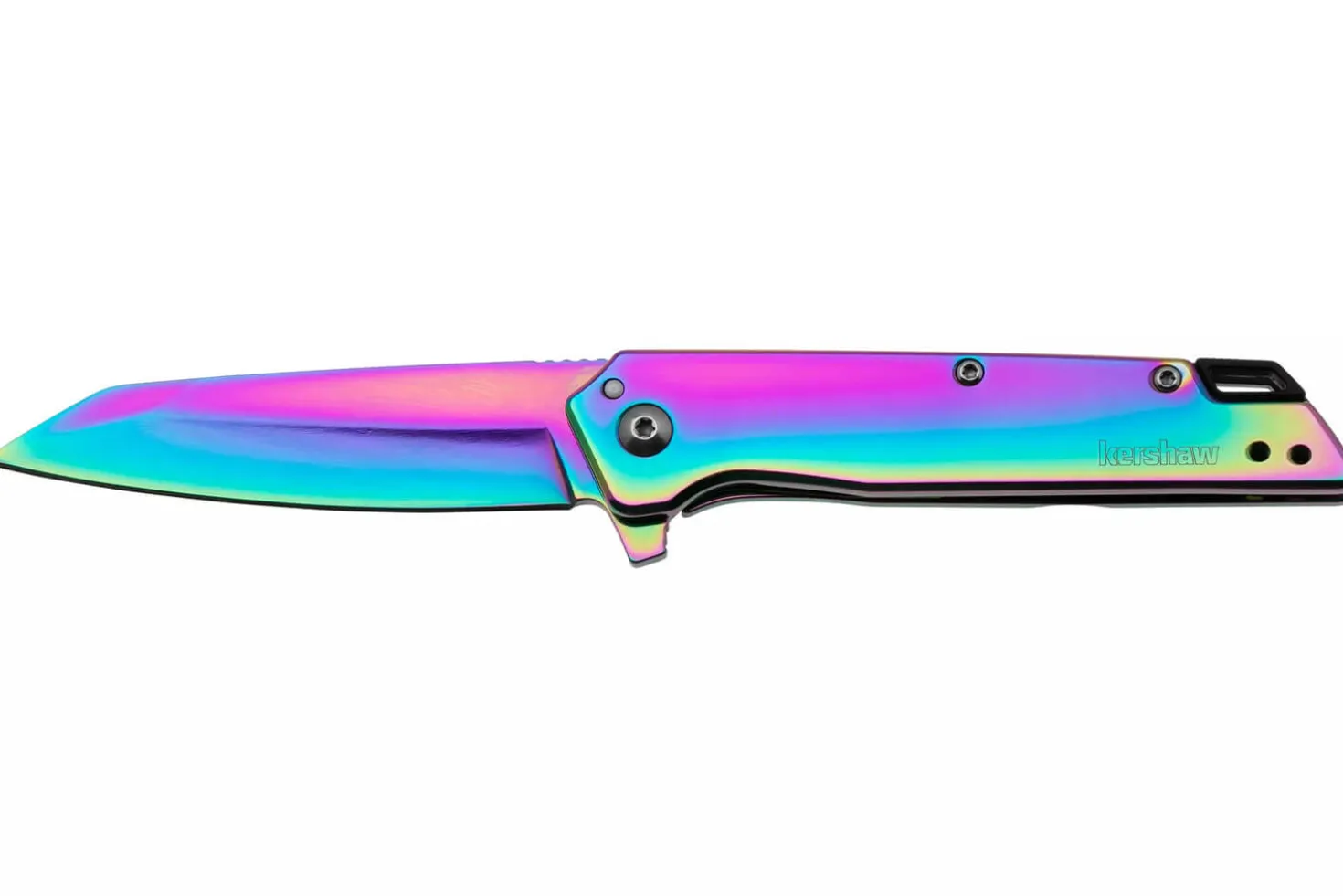 Couteau pliant Kershaw Misdirect KS.1365RBW manche en acier inoxydable rainbow 10,1cm