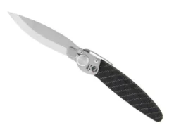 Couteau pliant K2.13M manche acier décor imprimé 3D rayures 11,5cm