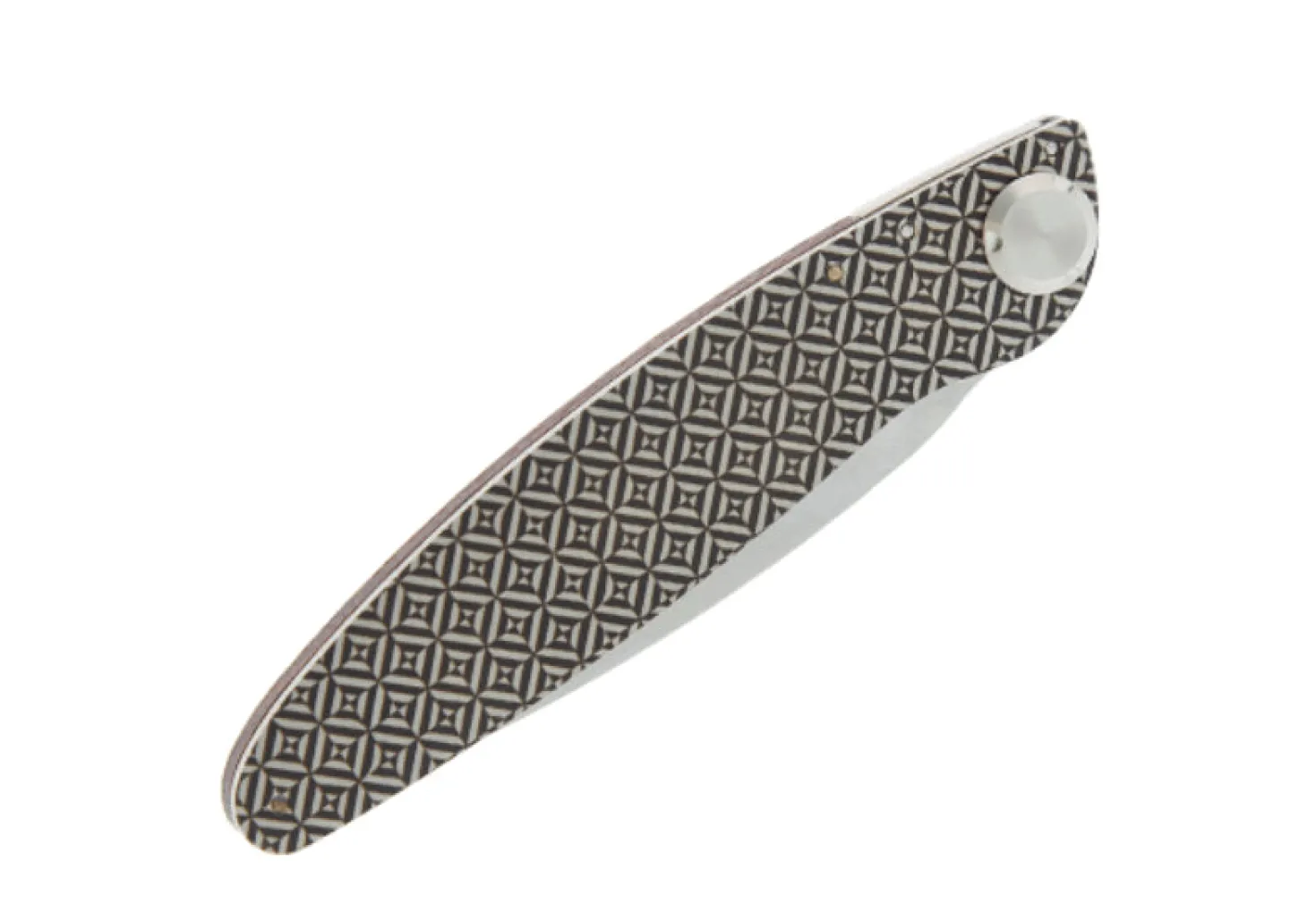 Couteau pliant K2.10M manche bois de violette et acier décor kaléidoscope 11,5cm