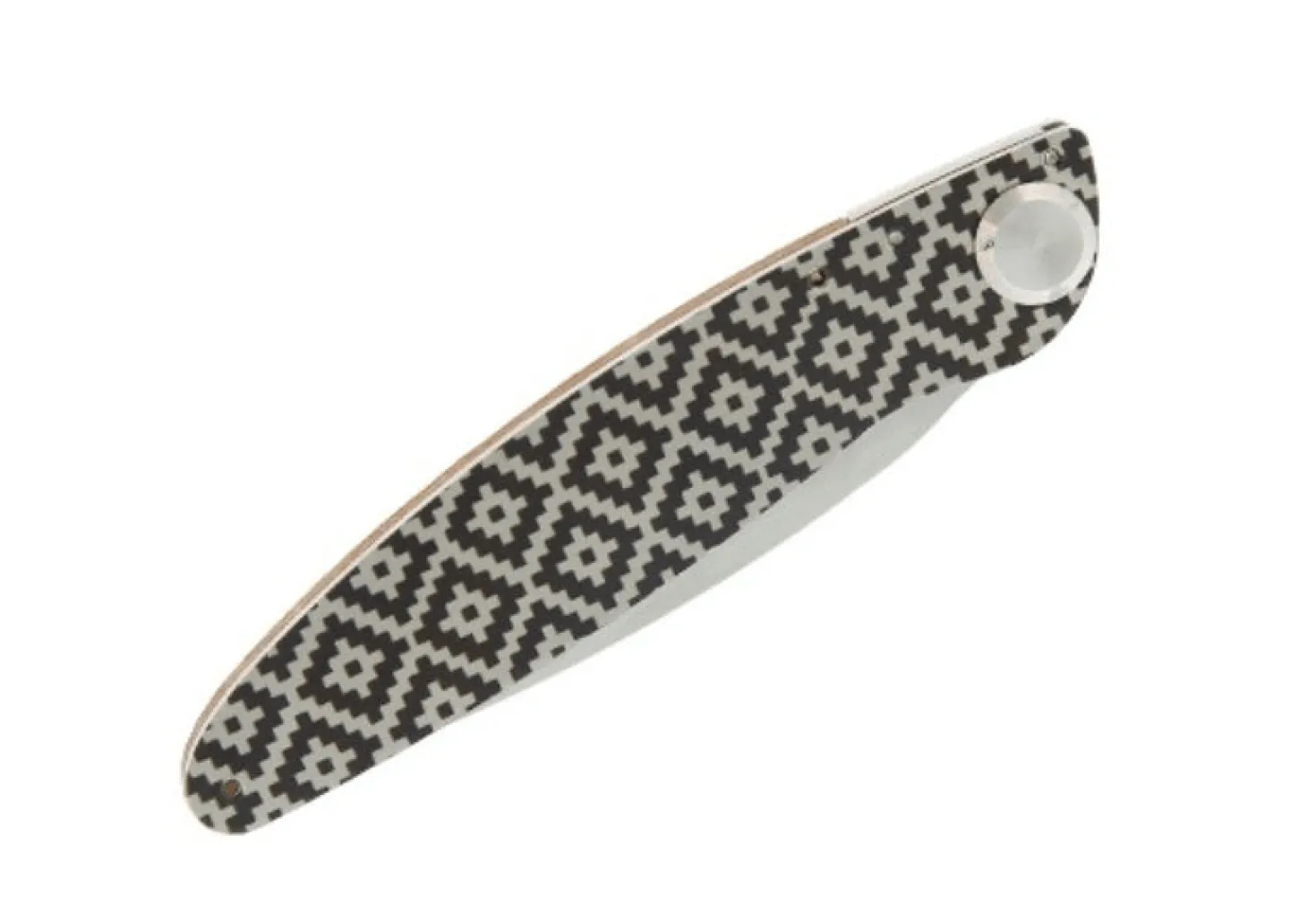 Couteau pliant K2.08M manche olivier et acier décor mosaïque 11,5cm