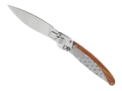 Couteau pliant K2.11M manche sandalwood et acier décor rosaces 11,5cm