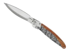 Couteau pliant K2.06M manche sandalwood et acier décor floral 11,5cm