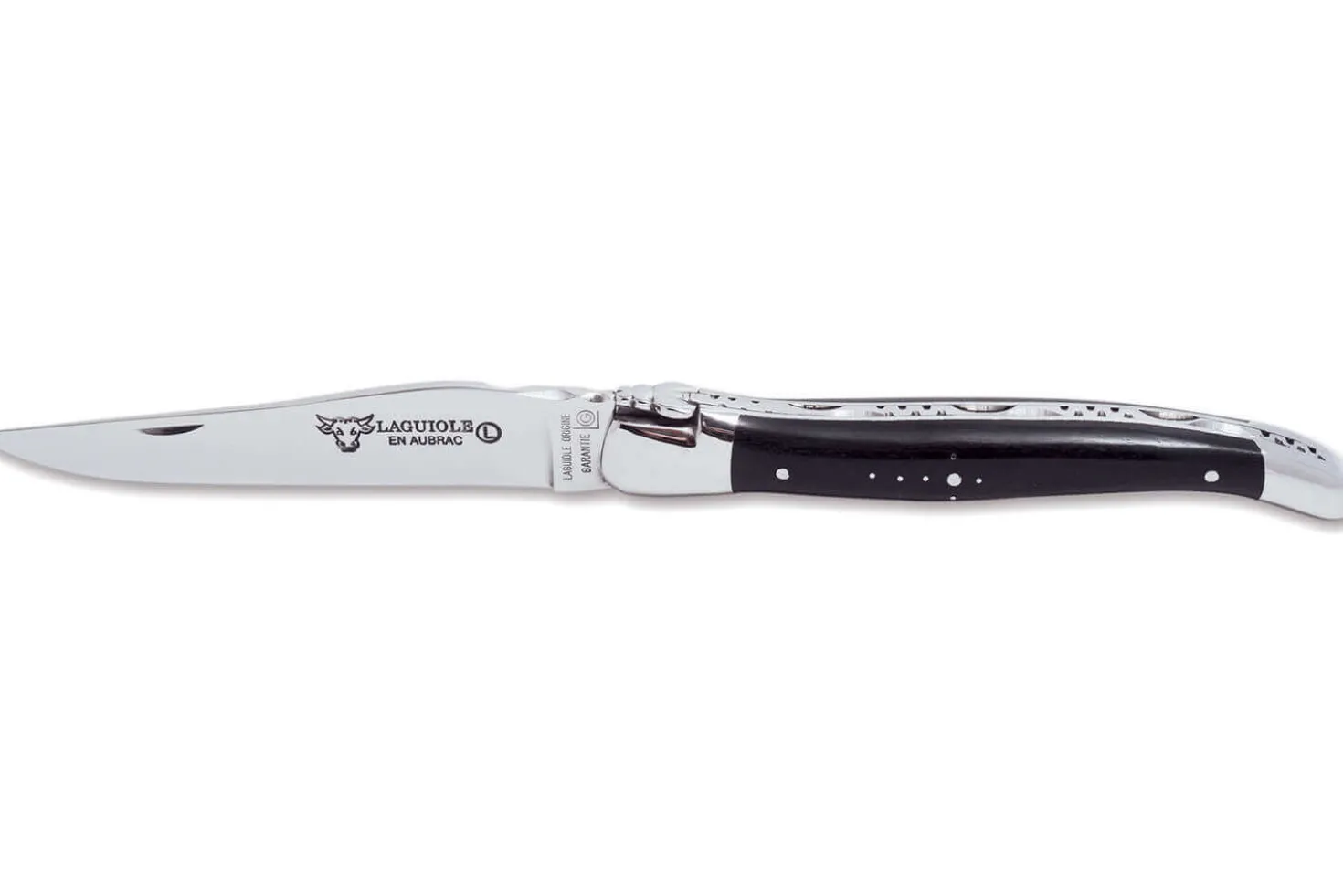 Couteau pliant Laguiole en Aubrac en ébène manche 12cm