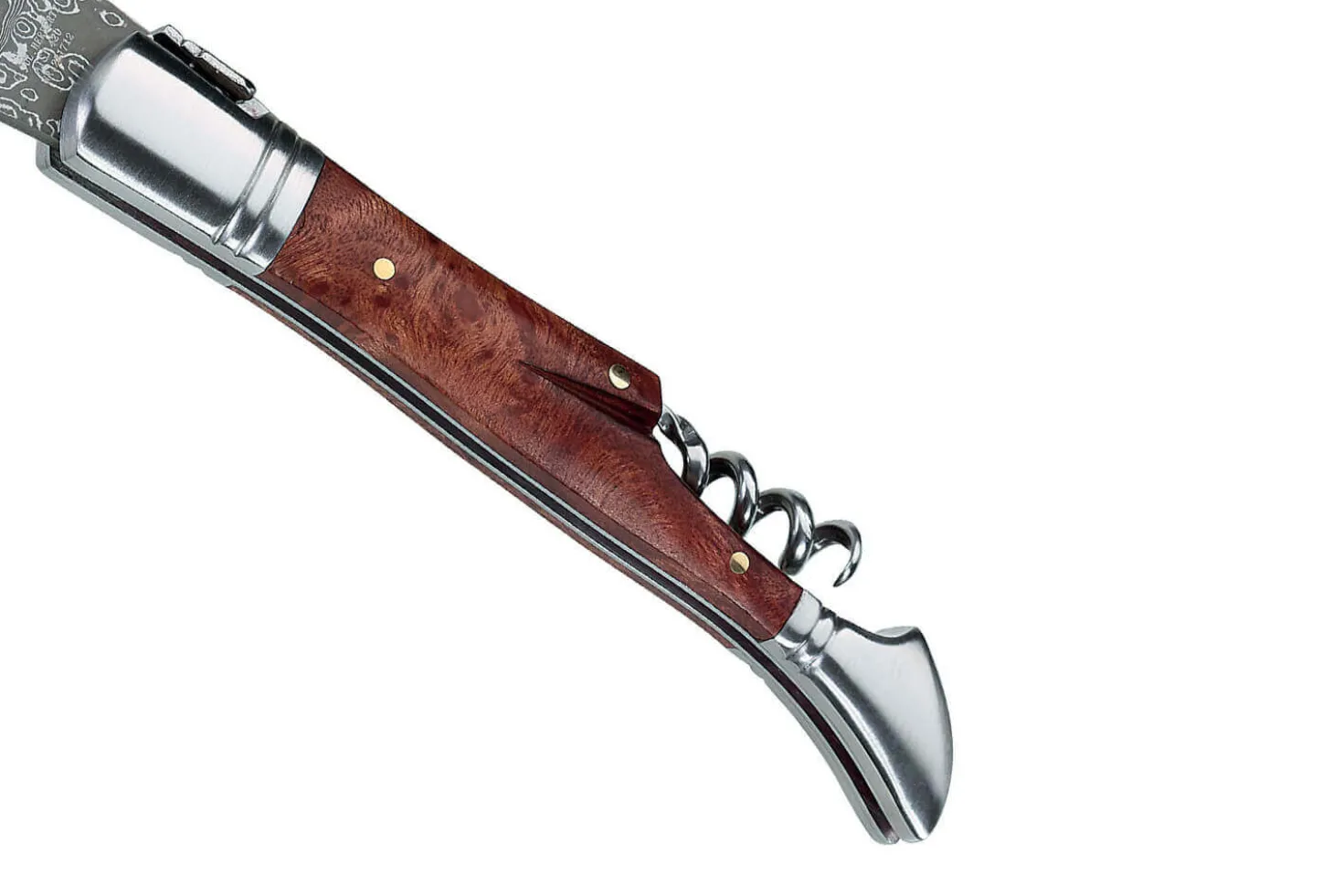 Couteau pliant Laguiole Herbertz 231712 lame damassée manche bois de cognassier 12cm + tire-bouchon