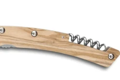 Couteau pliant lame noire dentée Le Thiers Liner Lock Claude Dozorme olivier 12,5cm