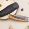 Couteau pliant Le Coq Français Jeanne d'Arc artisanal manche bois d'olivier 11,5cm + étui
