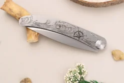 Couteau pliant Le Coq Français Nautic artisanal manche bois d'olivier 11,5cm + étui