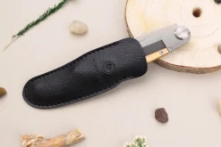 Couteau pliant Le Coq Français Louis XIV artisanal manche bois d'olivier 11,5cm + étui