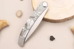 Couteau pliant Le Coq Français Charlemagne Red Heart artisanal manche bois rouge 11,5cm + étui