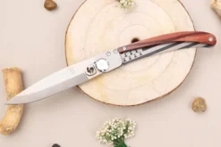 Couteau pliant Le Coq Français Bretagne artisanal manche bois de violette 11,5cm + étui