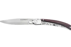Couteau pliant Le Coq Français Vercingétorix artisanal manche bois de violette 11,5cm + étui