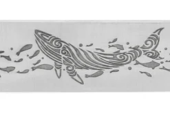 Couteau pliant Le Fidèle 20/20 en bouleau stabilisé bleu 10,8cm lame décor baleine