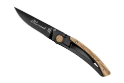 Couteau pliant Le Thiers Liner Lock Claude Dozorme acier noir bois d'olivier 10,5cm