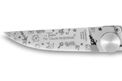 Couteau pliant Le Thiers Liner Lock Claude Dozorme décor old school 10,5cm