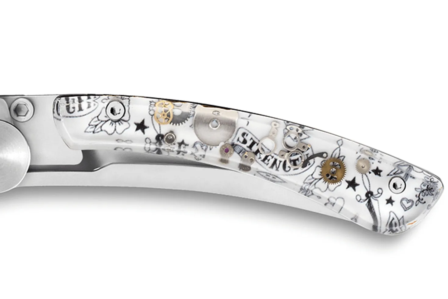 Couteau pliant Le Thiers Liner Lock Claude Dozorme décor old school 10,5cm