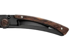 Couteau pliant Le Thiers Liner Lock Claude Dozorme acier noir bois de vallernia 10,5cm