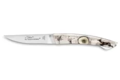 Couteau pliant Le Thiers Verrou Claude Dozorme manche bois de cerf 12cm