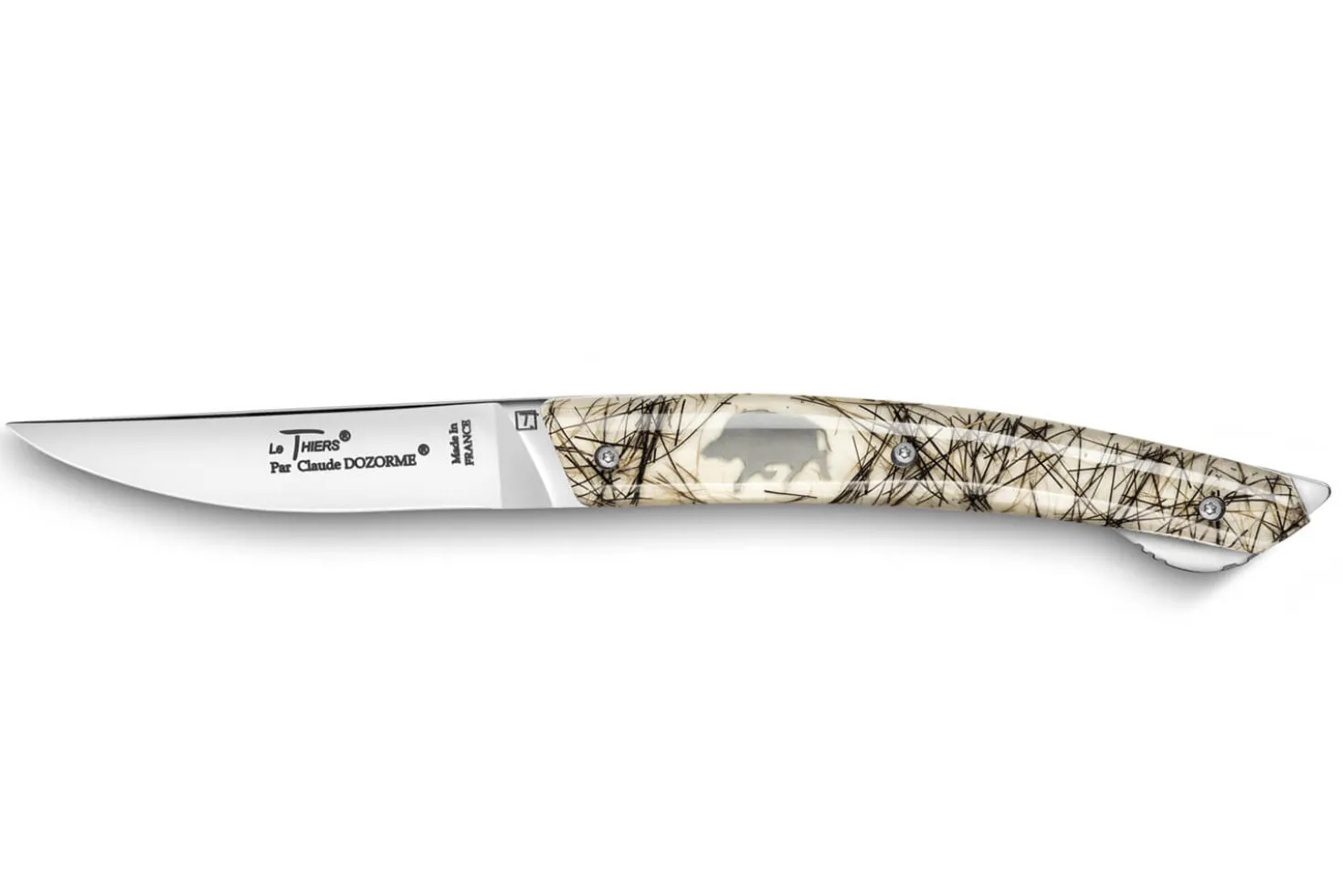 Couteau pliant Le Thiers Verrou Claude Dozorme manche soies de sanglier 12cm
