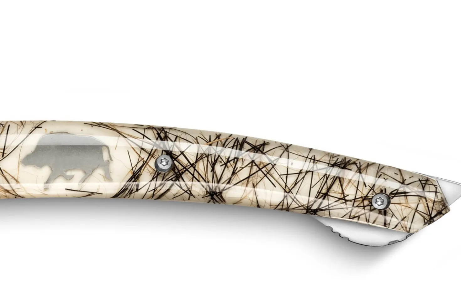 Couteau pliant Le Thiers Verrou Claude Dozorme manche soies de sanglier 12cm