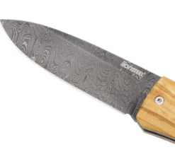 Couteau pliant LionSteel Opera acier damas manche 10cm + lacet