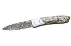Couteau pliant LionSteel Opera acier damas manche 10cm + lacet