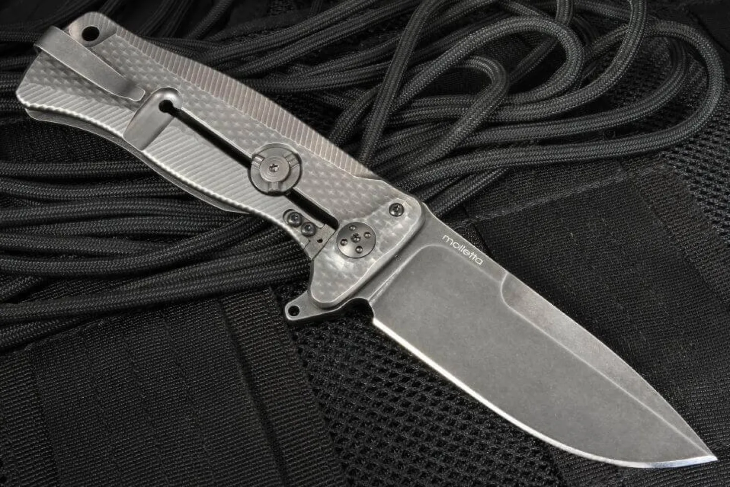 Couteau pliant LionSteel SR11 manche titanium 12cm pic brise-vitre + étui cuir