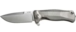 Couteau pliant LionSteel SR11 manche titanium 12cm pic brise-vitre + étui cuir