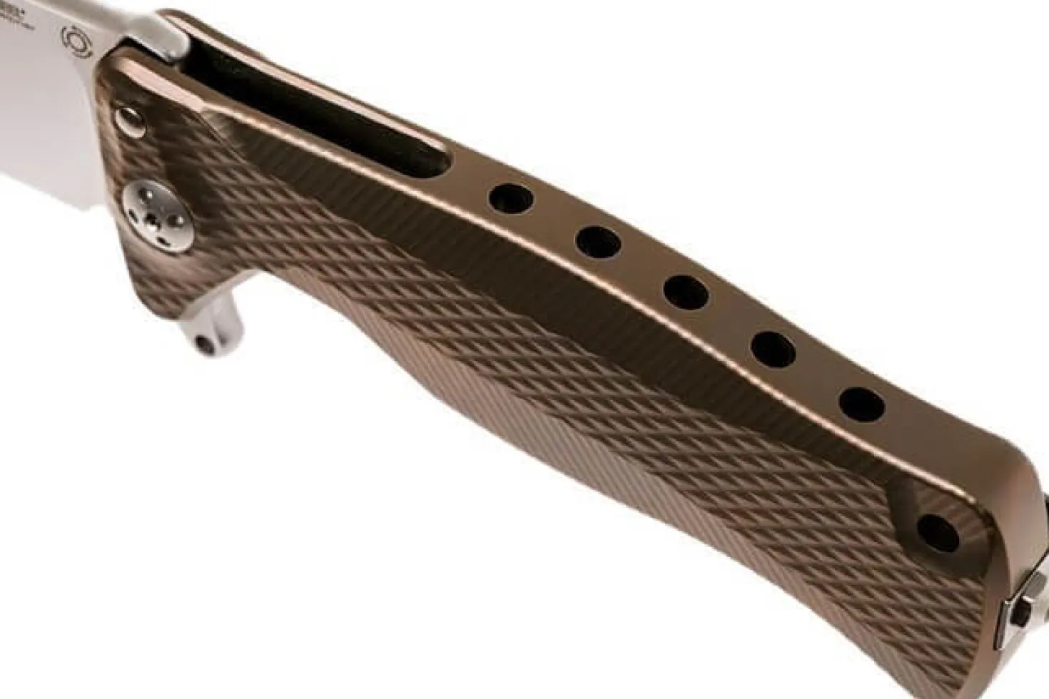 Couteau pliant LionSteel SR11 manche titanium 12cm pic brise-vitre + étui cuir