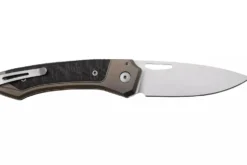 Couteau pliant LionSteel Twain TW-BRCF manche 10,5cm en titanium bronze et fibres de carbone