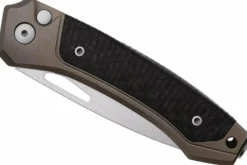 Couteau pliant LionSteel Twain TW-BRCF manche 10,5cm en titanium bronze et fibres de carbone