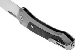 Couteau pliant LionSteel Twain TW-GYCF manche 10,5cm en titanium gris et fibres de carbone