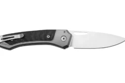 Couteau pliant LionSteel Twain TW-GYCF manche 10,5cm en titanium gris et fibres de carbone