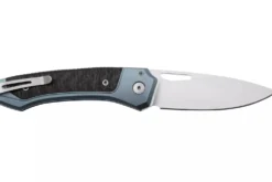 Couteau pliant LionSteel Twain TW-BLCF manche 10,5cm en titanium bleu et fibres de carbone