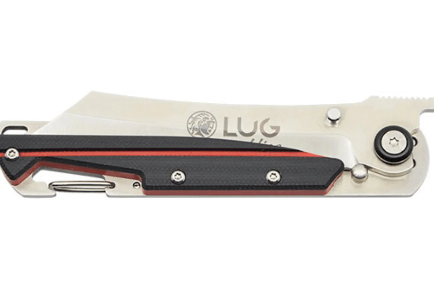 Couteau pliant LUG Higo LUSP3SHRB manche en acier et G10 noir et rouge 11cm