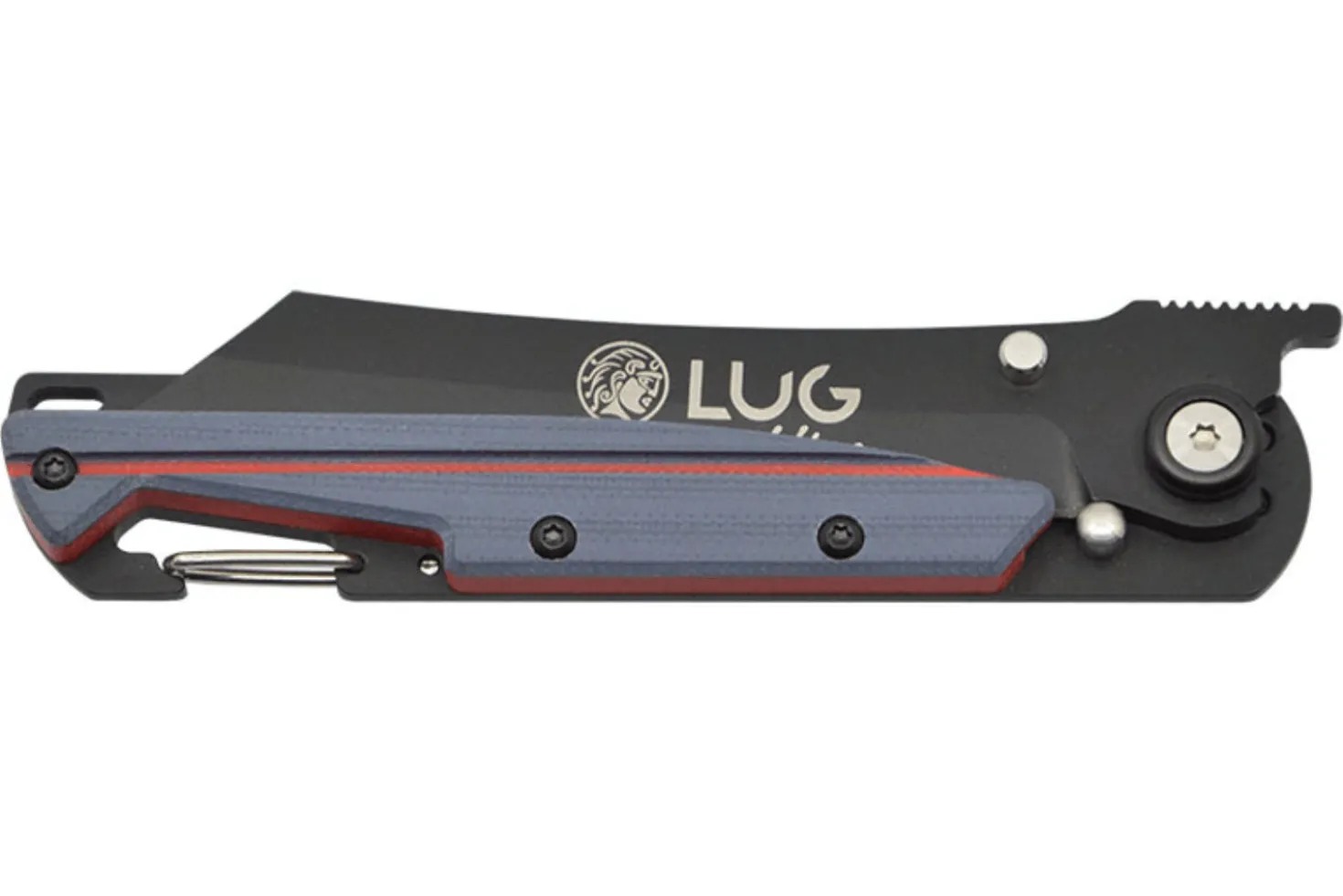Couteau pliant LUG Higo Titanium LUSP3THRG manche en acier et G10 gris et rouge 11cm