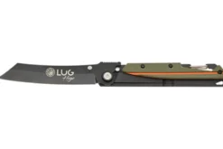 Couteau pliant LUG Higo Titanium LUSP3THOK manche en acier et G10 Kaki et orange 11cm