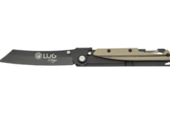 Couteau pliant LUG Higo Titanium LUSP3THBD manche en acier et G10 désert et noir 11cm