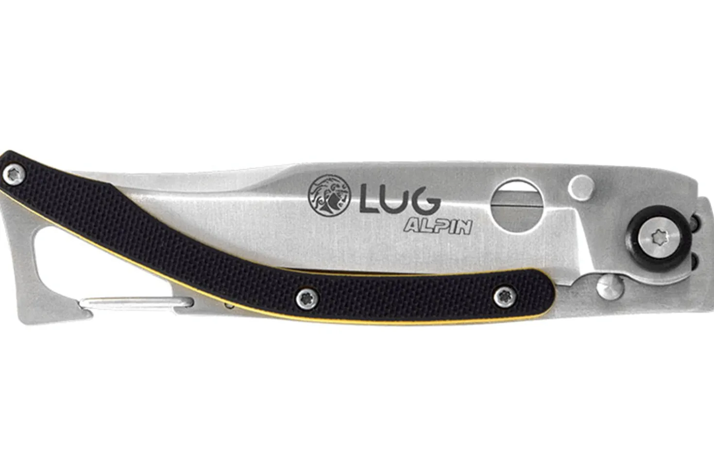 Couteau pliant Lug SP1SJN noir et jaune manche en G10 et acier 11cm avec clip