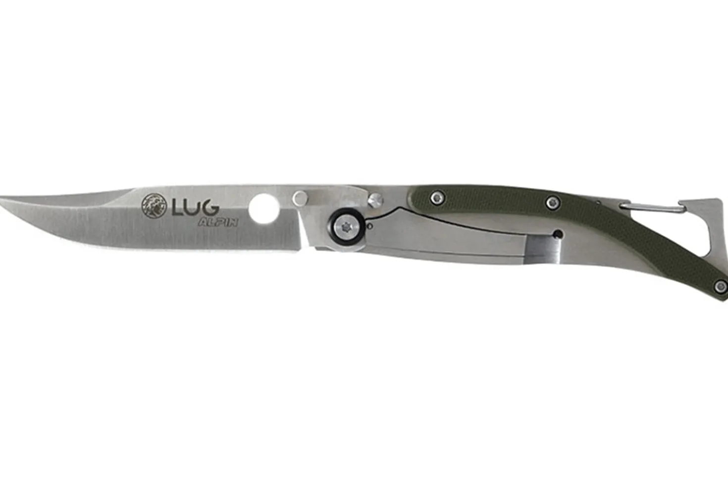 Couteau pliant Lug SP1SK kaki manche en G10 et acier 11cm avec clip