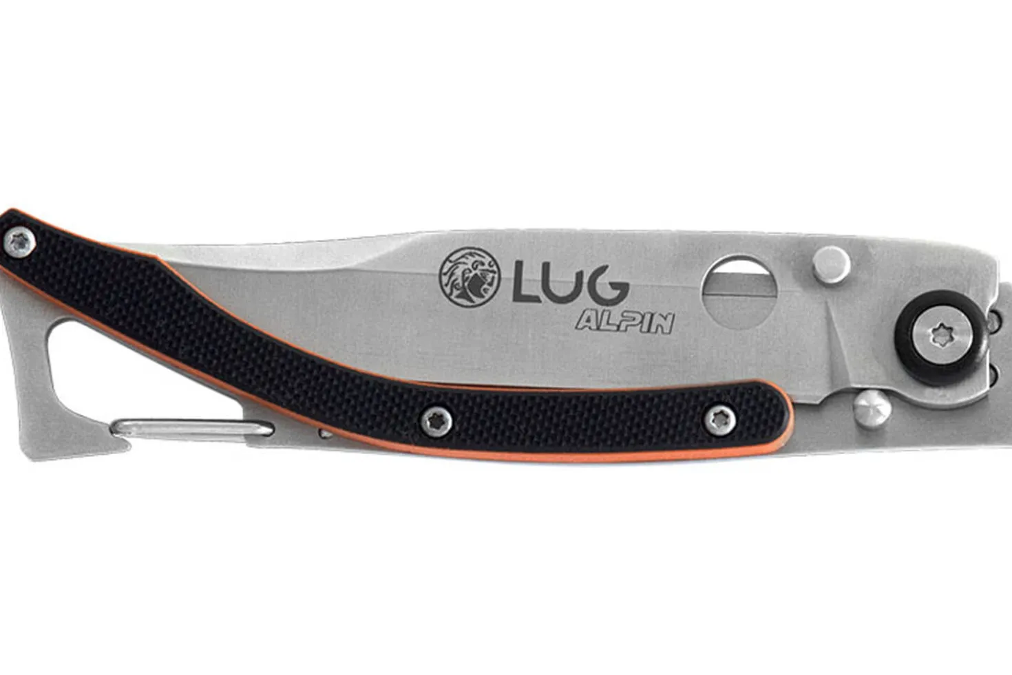 Couteau pliant LUG SP1SOB noir et orange manche en G10 et acier 11cm avec clip
