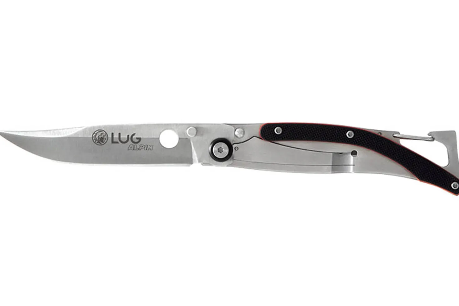 Couteau pliant LUG SP1SRB noir et rouge manche en G10 et acier 11cm avec clip