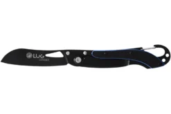 Couteau pliant LUG SP2TBB noir et bleu manche en G10 et acier 11,6cm avec mousqueton