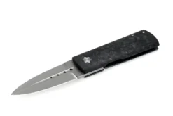 Couteau pliant Maserin DAGA 372.N manche en fibre de carbone et titanium marbrée noir 9,5cm