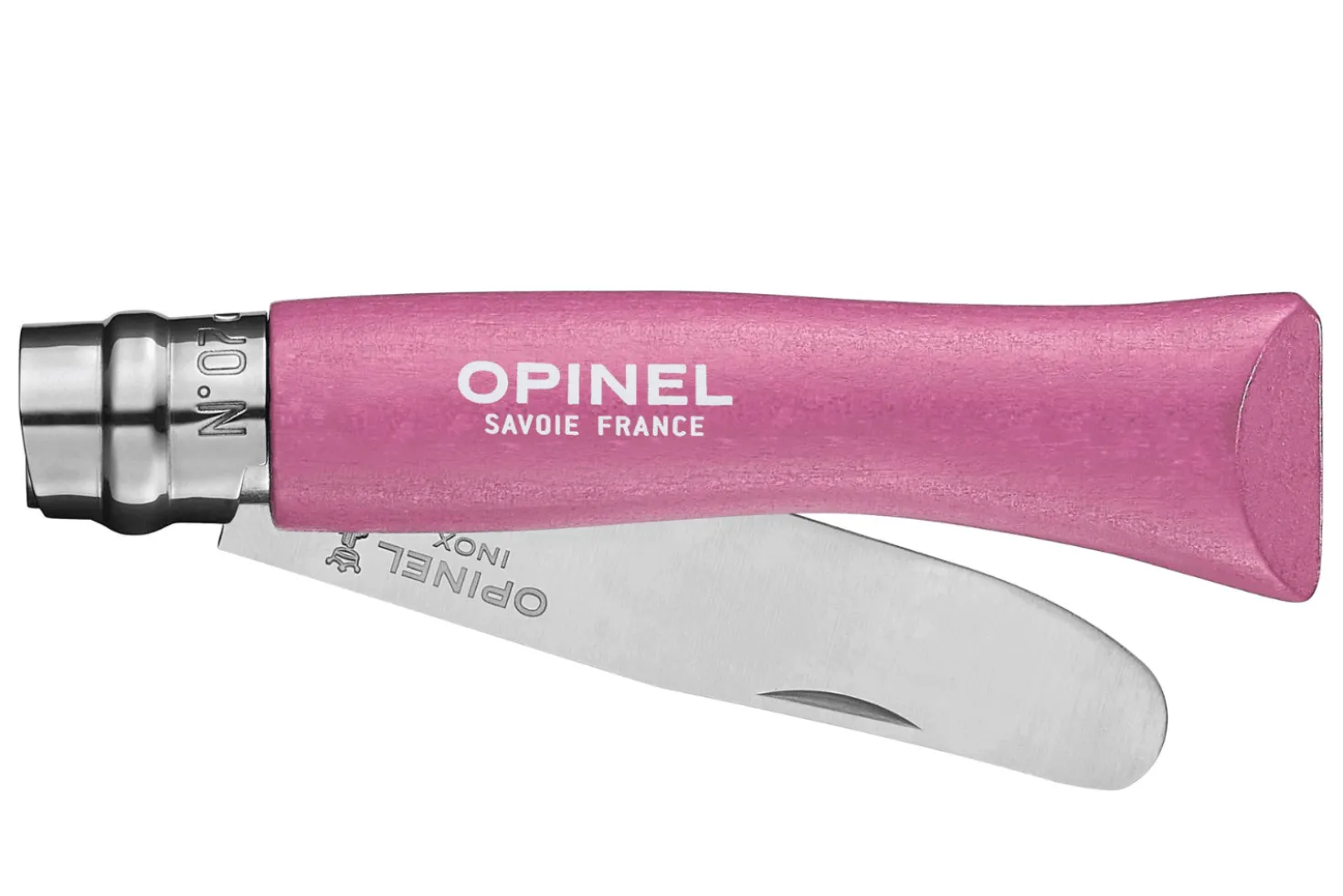Couteau pliant Mon Premier Opinel n°07 lame 8cm manche en charme fuchsia