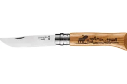 Couteau pliant Opinel Tradition Gravures Animalia Elan n°08 lame 8,5cm manche chêne