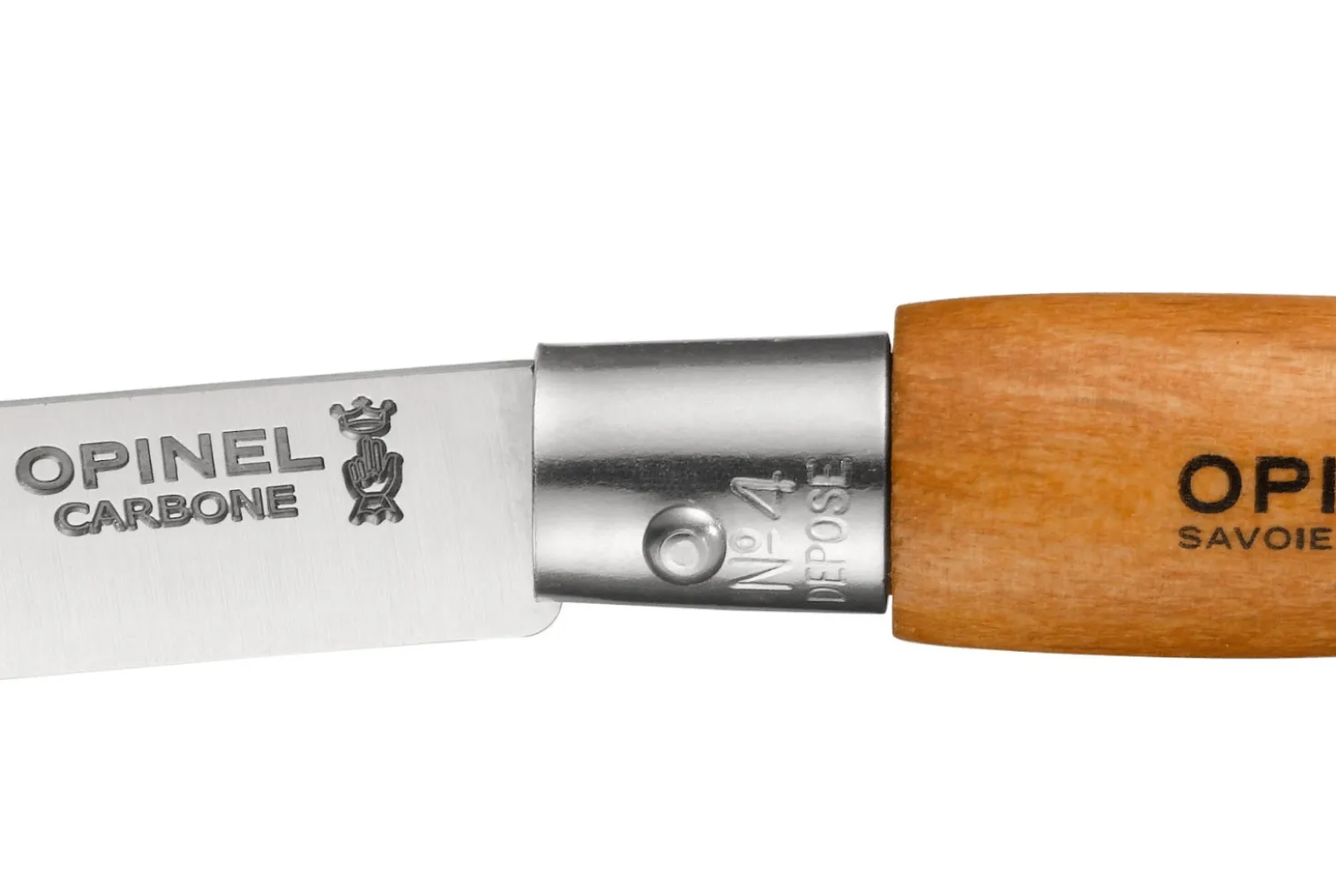 Couteau pliant Opinel Tradition Carbone n°04 lame 5cm manche hêtre