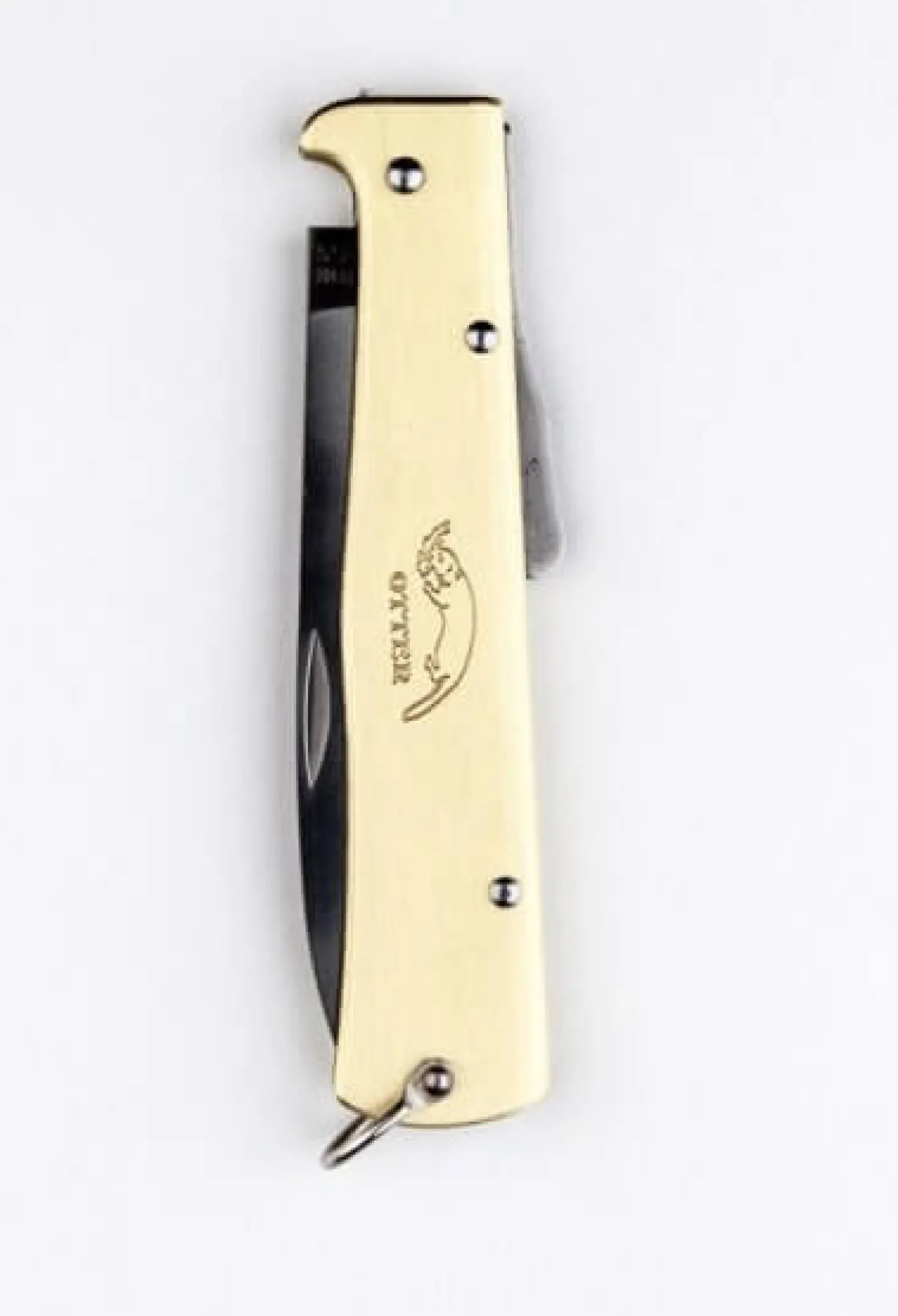 Couteau pliant OTTER Mercator acier inox manche laiton gravé 11cm