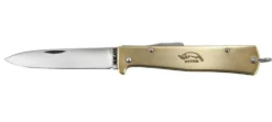 Couteau pliant OTTER Mercator acier inox manche laiton gravé 11cm