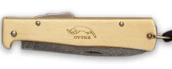 Couteau pliant OTTER Mercator acier damas 256 couches manche laiton 11cm