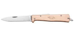 Couteau pliant OTTER Mercator acier inox manche cuivre gravé 11cm